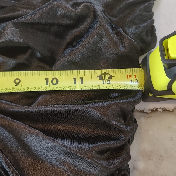 Chic Black Ruched Mini Dress - Picture 11 of 12